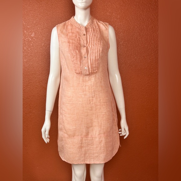 NIC+ZOE Pink Mock Neck Sleeveless Linen Tunic Shift Dress S Medium Retail $338 - Picture 5 of 16